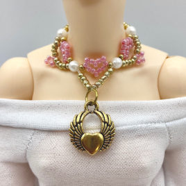 Soaring Hearts Doll Necklace Length 8cm