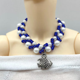 Ocean Blue Doll Necklace Length 9.5cm